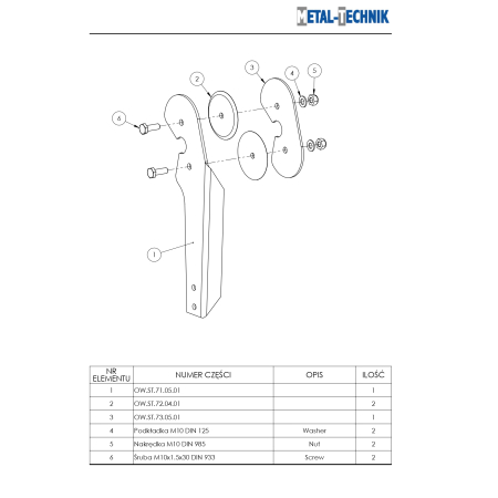 Części zamienne - Owijarka stacjonarna do bel